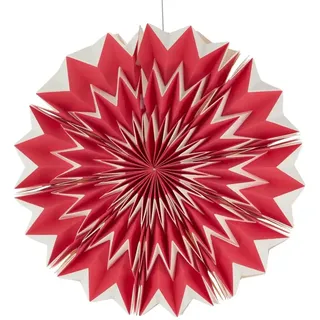 Anhänger Schneeflocke   , rot , Papier , Maße (cm): H: 18  Ø: 48