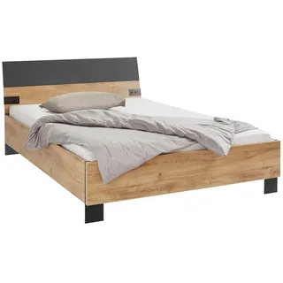 Wimex Futonbett Malmö, Bett Made in Germany, im beliebten Industrial look, 3 Breiten zur Auswahl beige 148 cm x 210 cm x 94 cm