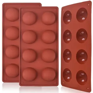 Solidchoice – Set mit 3 Silikonformen, halbe Kugeln, für Schokolade und Desserts - Bunt