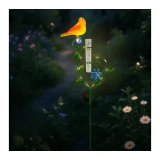 abc HOME Gartenstecker Vogel, LEDs, Solarpanel, Lichtsensor, 80 cm H Regenmesser