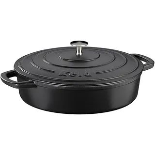 Kela Calido Bräter 28 cm rund flach schwarz
