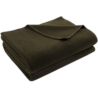 Zoeppritz Decke in der Farbe: Dunkelgrün, aus 65% Polyester, 35% Viscose hergestellt, Größe: 160x200 cm, 103291-690-160x200