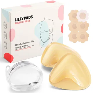 Lillypads® Push Up Pads – DAS ORIGINAL – Selbstklebende Einlagen für bis zu 2 Körbchengrößen mehr – Klebe BH – Wiederverwendbar – Für BH & Bikini – Cup A–D - M