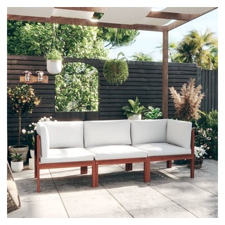 vidaXL Gartenlounge-Set 3-Sitzer-Gartensofa mit Kissen Massivholz Akazie, (1-tlg) 65 cm x 100.5 cm