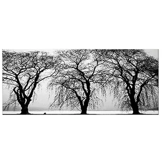 Homemania HM20KNV70x100-56 Bild Baum Landschaft Wohnzimmer Schlafzimmer Mehrfarbig Polyester Holz 70 x 3 x 100 cm