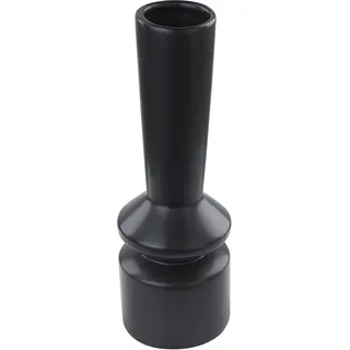 Beliani Blumenvase Keramik 30 cm Schwarz