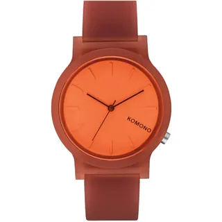 KOMONO Mono Glow Damen Automatikuhr in Rosenholz mit braunem Silikonarmband