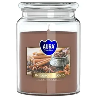 AURA GROSSE Duftkerze im Glas 100H CYNAMON - GÜNSTIGE