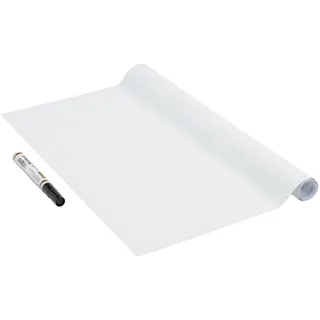 Venilia Whiteboardfolie selbstklebend, Weiß, 45 cm x 1,5 m, inkl. 1 Stift, Back to School, PVC, langlebig, multifunktional, robust, 53005