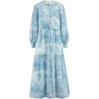 Riani Maxikleid blau,Casual,Viskose,Floral,Rundhals,Lang 42