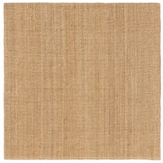 benuta Teppich Svea, quadratisch, Höhe: 5 mm, Hangefertigter Juteteppich, Wohnzimmer, Esszimmer, Schlafzimmer, Flur beige