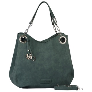 Henkeltasche BRUNO BANANI Gr. B/H/T: 34 cm x 30 cm x 16 cm, grün Damen Taschen Handtaschen mit Schmuckanhänger und silberfarbenen Details