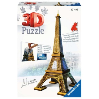 Ravensburger 3D-Puzzle 216 Teile Ravensburger 3D Puzzle Bauwerk Eiffelturm 12556, 216 Puzzleteile