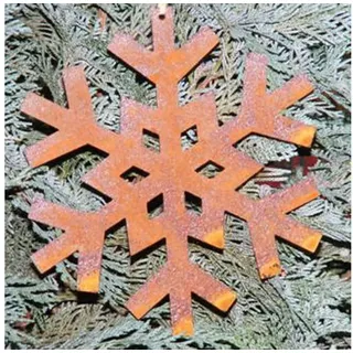 Rostikal Gartenstecker Schneeflocken Metall Winter Deko Weihnachten Echter Rost braun