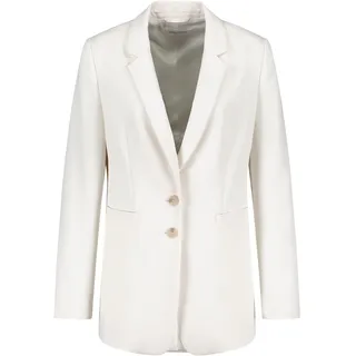 Gerry Weber Damen Klassischer Blazer geknöpfte Armschlitze, Langarm unifarben Off-White 44 - 44