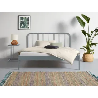 loft24 Metallbett Ariel - Bett Bettgestell Bettrahmen Doppelbett, Metallbett, Bettgestell aus Metall, modern, 140x200 cm grau 187 cm x 210 cm x 112 cm
