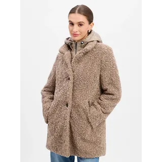 Amber & June Plüschjacke mit abnehmbarem Westenteil Braun 38