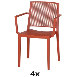 Siena Garden Stapelsessel-Set Square 4-teilig Brick