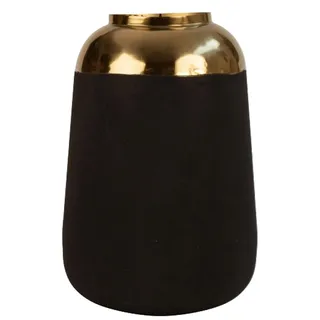 Blumenvase de luxe - schwarz/gold - Metall - dekorativ