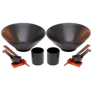 Intirilife Ramen Schüssel Set in Schwarz - Gr.: onesize
