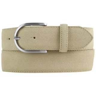 BELTINGER Ledergürtel Damen-Gürtel aus Veloursleder 4 cm - Velour-Gürtel für Damen 40mm - Wi (1-St) beige|silberfarben 105 cm (Gesamtlänge 120 cm)