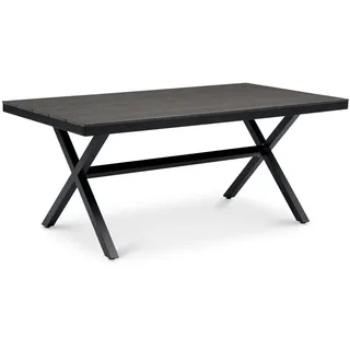 Idimex Isola Gartentisch 180 x 100 x 75 cm Schwarz