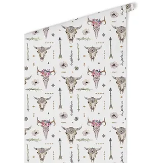 K&L Wall Art Vliestapete »Kinder Vliestapete«, Tipi Indianer Hirsch, mehrfarbig, matt - bunt