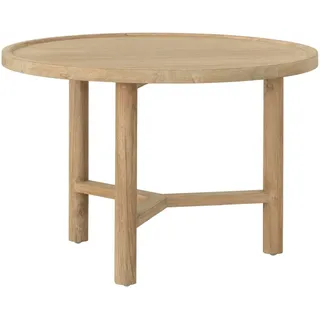 Couchtisch Forte aus Teakholz, skandinavisches Design, rund, natur, Ø 60 cm