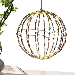 LED Outdoor Weihnachtskugel – Outdoor Große Weihnachtskugel Kugel Lichter | LED Kugel Garten Hängen auf Globus mit Metallrahmen, Hochzeit Garten Baum Dekorationen Teksome