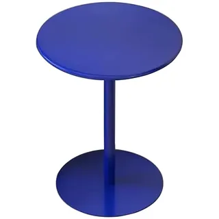 JATIBOSH Moderner runder Esstisch mit Metall-Eisen-Tischplatte und stabilem Stehtisch, Küchentisch für 2–4 Personen für kleine Räume, blau (Größe: 40,5 x 62 cm)