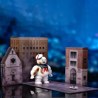 Jada Ghostbusters Nano Stay Puft, Sonderedition Next Level, Metallfigur, 15 cm, ECTO-1 4 cm, detailliertes Zubehör, offizielle Lizenz (9331441314R00)