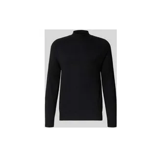 Regular Fit Strickpullover aus Baumwoll-Mix Modell 'TITO', Black, L