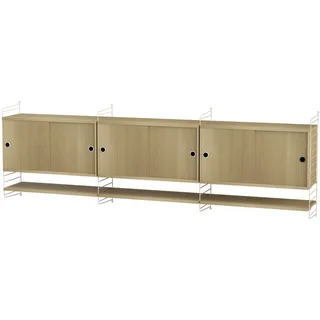 Sideboard wandmontage mit Regalböden Beige Eiche