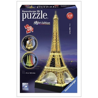 Ravensburger Puzzle 12579 3D Puzzle - Eiffelturm bei Nacht, Puzzleteile