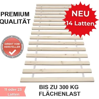 Rolllattenrost Lattenrost Rollrost Holzlatten Bettrost Latten 100 x 200 cm 14 Latten (Basic A)