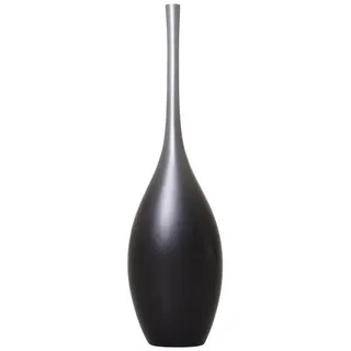 VIVANNO Bodenvase Bodenvase Standvase Fiberglas Silber Schwarz Seidenmatt CHANTAL - schwarz|silberfarben 30 cm x 100 cm x 20 cm
