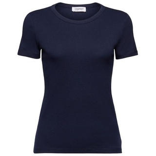 Esprit T-Shirt Kurzärmliges Baumwoll-T-Shirt (1-tlg) blau XS