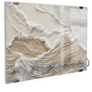 DEQORI Schlüsselbrett 'Sandwellenzauber', (1 St), Schlüsselhalter Schlüssel Haken Schlüsselboard modern Schlüsselleiste beige