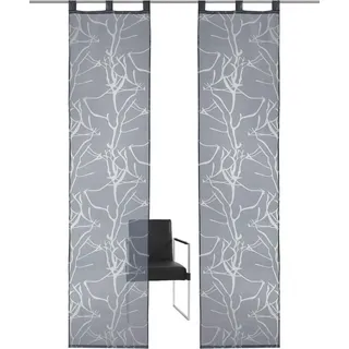 OTTO home Schiebegardine Anna (1 St), Schlaufen, halbtransparent, Ausbrenner, Inkl. Beschwerungsstange grau 57 cm x 145 cm