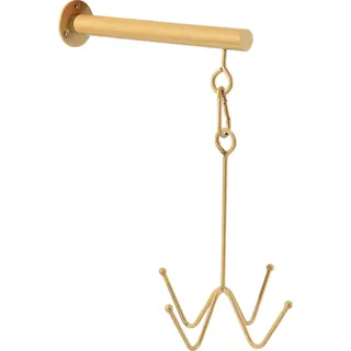 Trensenhalter mit 4 Haken Wandbefestigung Gold