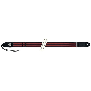 Gewa Fire & Stone 530831 Gitarrengurt Cotton-Edition, schwarz/rot