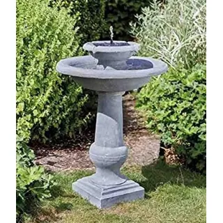 Garden Mile Solar-Wasserbrunnen, schönes rustikales Wasserspiel, Garten-Solar-Wasserornamente auch als Vogeltränke für Ihren Garten oder Ihre Terrasse – beeindrucken Sie Ihre Freunde (Chatsworth)