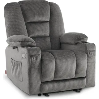 MCombo Relaxsessel 7008 Stoff 7008 x 0 x 0 cm Grau elektrisch mit Liegefunktion und Massagefunktion