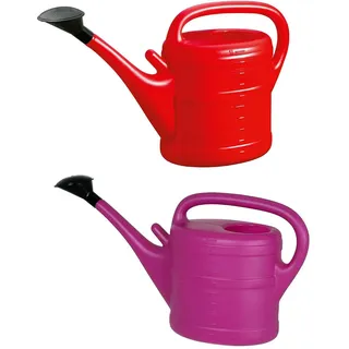 2X Gießkanne 10L ROT + LILA + 1x KÜHLSCHRANKMAGNET! Giesskanne Kunststoff für groß & klein Garten & Zimmerpflanzen Gießkannen Gieskanne Gieskannen 10 Liter Watering Can Gieskannen10Liter lr