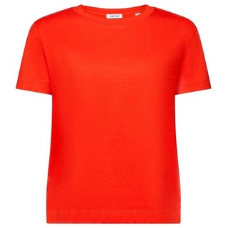 Esprit T-Shirt Baumwoll-T-Shirt mit Rundhalsausschnitt (1-tlg) rot MEsprit