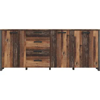 Sideboard FORTE "Clif" Sideboards Gr. B/H/T: 206,1 cm x 86,3 cm x 41,6 cm, 4, grau (old wood vintage, betonoptik dunkel grau) Sideboards Breite ca. 206 cm