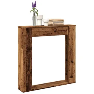vidaXL Bodenschutzplatte Kaminumrandung Altholz-Optik 100x20x100 cm Spanplatte