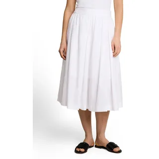 Faltenrock TOM TAILOR, Damen, Gr. 46, weiß, Web, Obermaterial: 100% Baumwolle, unifarben, normal 3/4-Länge, Röcke, Sommerrock mit Reißverschluss