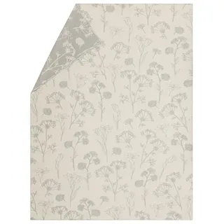 David Fussenegger Wohndecke Jade 'floral' 150 x 200 cm Filz - Hellgrau