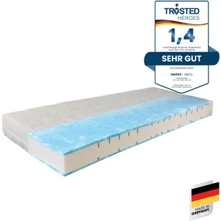 Gelschaummatratze BECO "GUMO, 7 Zonen Matratze 90x200,140x200 und mehr, weiche & feste Seite", weiß, B:140cm H:20cm L:200cm, Bezug: 100% Polyester. Steppfüllung: 100% Polyester, Matratzen, druckentlastende Gelschaumauflage,atmungsaktiv, Partner-/Wendematratze